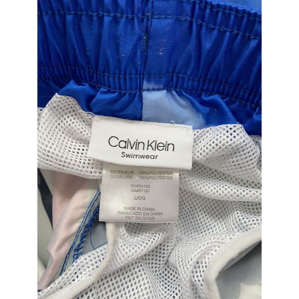 Calvin Klein Mens Size Large Swimwear Blue St. Martin Swim Shorts Pockets - Picture 10 of 14